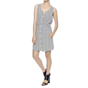 JACK Striped Button Down Sleeveless Shirt Dress